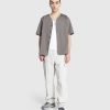 Meta Campania Collective Chemise De Baseball En Coton A Manches Courtes Mike Braque De Weimar Gris | Chemises