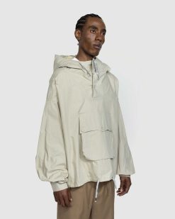 Maison Margiela Veste A Capuche En Coton Enduit Creme | Vetements D'Exterieur