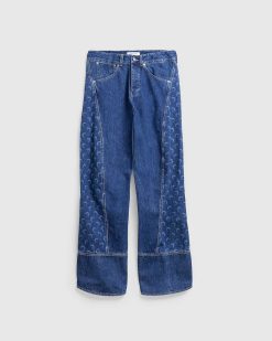 Marine Serre Pantalon Baggy En Denim Deadstock Bleu | Pantalon