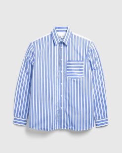 J.W. Anderson Chemise Patchwork Coupe Classique Bleu/Blanc | Chemises