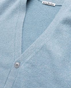 Acne Studios Cardigan Laine Melangee Bleu Mineral | Tricots