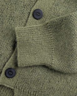 Aries No Problemo Cardigan En Mohair Brosse Noir/Olive | Tricots