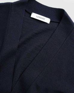 Lemaire Cardigan Torsade Decontracte Bleu Marine Fonce | Tricots