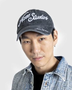 Acne Studios Casquette Logo Delave Noir | Chapeaux