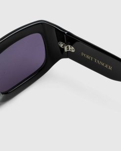 Port Tanger Acetate Noir De Mauretanie/Verre Bleu Rif | Des Lunettes De Soleil