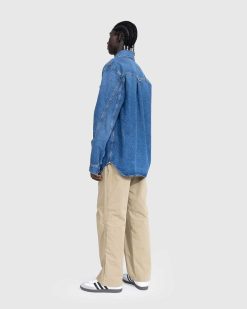 Trussardi Chemise En Jean Gaufre Bleu | Chemises