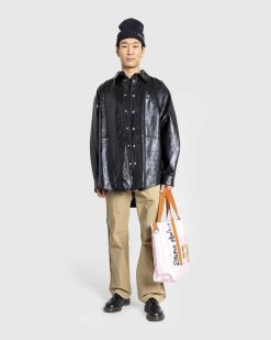 Acne Studios Veste Chemise En Cuir Noir | Chemises