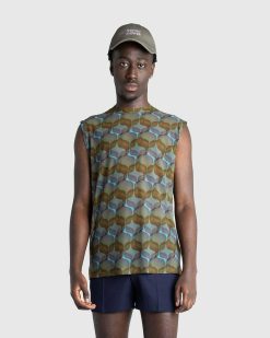 Dries van Noten Chemise Heyzen Poussiere/Vert | T-Shirts