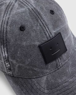 Acne Studios Casquette Patch En Cuir Gris Carbone | Chapeaux