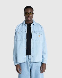 Carhartt WIP Veste-Chemise Harvey Bleu/Stone Bleached | Chemises