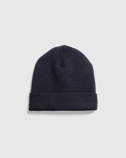 Acne Studios Bonnet Logo Brode Noir | Accessoires D'Hiver