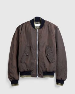 Dries van Noten Blouson Bomber Zippe Au Dos Marron | Vetements D'Exterieur