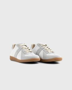 Maison Margiela Baskets Replica En Cuir De Veau Gris Clair | Baskets