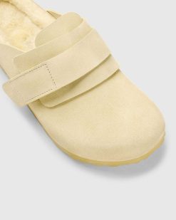 Birkenstock Shearling Nagoya Paille/Jaune Pale | Des Sandales