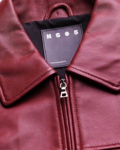 Highsnobiety HS05 Veste En Cuir Napa Bordeaux | Vetements D'Exterieur