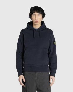 Stone Island Sweat A Capuche Polaire Bleu Marine | Sueurs