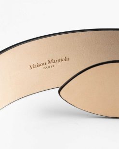 Maison Margiela Ceinture En Cuir Vieilli Noir | Ceintures