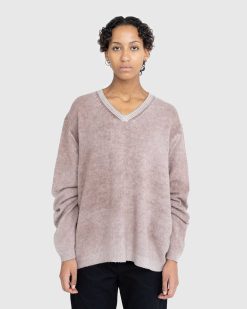 Acne Studios Pull Col V Laine Marron | Tricots