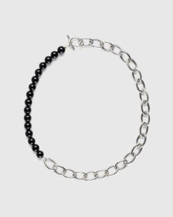 Jil Sander Collier Solidity 4 Argent/Noir | Bijoux