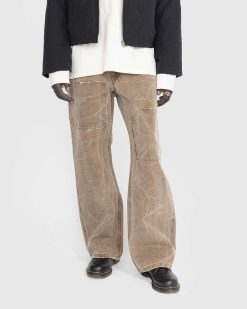 Acne Studios Pantalon En Toile Patch Marron Toffee | Pantalon