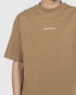 Acne Studios T-Shirt Logo Beige Boue | T-Shirts