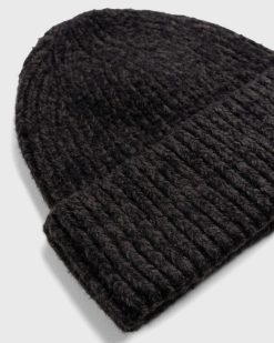 Acne Studios Bonnet Laine Cotelee Gris | Accessoires D'Hiver