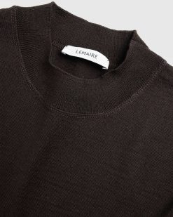 Lemaire Pull Col Montant Marron Pecan | Tricots