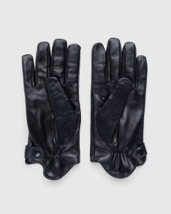 Diesel Gants En Cuir G-Reies Noirs | Accessoires D'Hiver