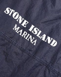 Stone Island Veste A Capuche En Lin Bleu Royal | Vetements D'Exterieur