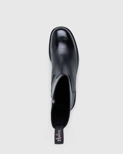 Acne Studios Bottines En Cuir Pulverise Noir | Bottes