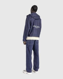 Stone Island Veste A Capuche En Lin Bleu Royal | Vetements D'Exterieur