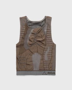 ROA Haut En Tricot 3D Marron/Gris | T-Shirts