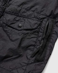 Stone Island Veste A Capuche En Nylon Noir | Vetements D'Exterieur