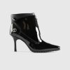 Veneda Carter Botte Mi-Haute Zippee En Cuir Verni Noir | Bottes