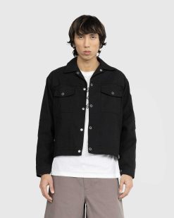 Acne Studios Veste En Serge Noir | Vetements D'Exterieur