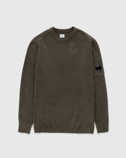 C.P. Company Pull En Maille De Coton Olive Night | Tricots