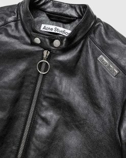 Acne Studios Veste En Cuir Noir | Vetements D'Exterieur