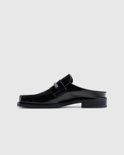 Martine Rose Mule A Bout Carre Noir Haute Brillance | Des Sandales