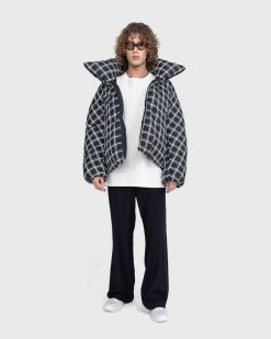 Marni Doudoune Oversize A Carreaux Noir | Vetements D'Exterieur