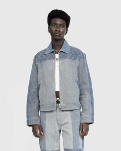 Marine Serre Veste En Jean Regenere Bleu | Vetements D'Exterieur