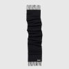 Acne Studios Echarpe A Franges En Laine Noir | Accessoires D'Hiver