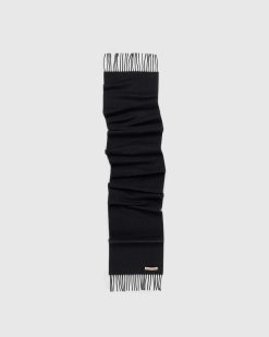 Acne Studios Echarpe A Franges En Laine Noir | Accessoires D'Hiver