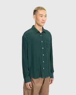 Highsnobiety Chemise Legere A Manches Longues Vert Fonce | Chemises