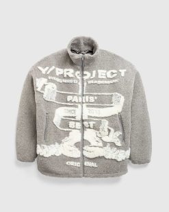 Y/Project Paris' Best Veste Polaire Jacquard Gris/Blanc | Vetements D'Exterieur