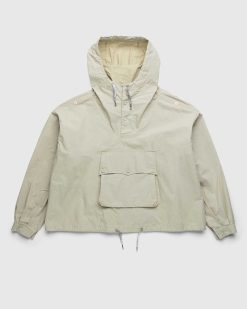 Maison Margiela Veste A Capuche En Coton Enduit Creme | Vetements D'Exterieur