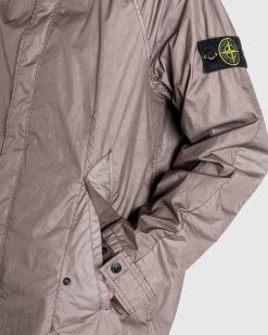 Stone Island Manteau Nylon Froisse Gris Tourterelle | Vetements D'Exterieur