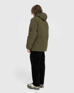 C.P. Company Veste Matelassee A Capuche Vert Lierre | Vetements D'Exterieur