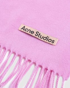 Acne Studios Echarpe Laine Franges Rose Bulle | Accessoires D'Hiver