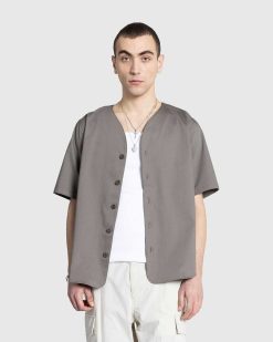 Meta Campania Collective Chemise De Baseball En Coton A Manches Courtes Mike Braque De Weimar Gris | Chemises