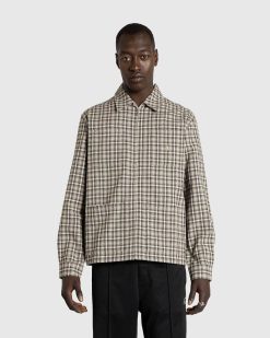 Awake NY Veste-Chemise Legere A Carreaux Marron | Chemises